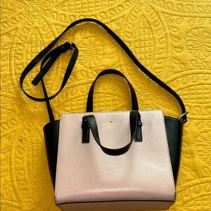 kate spade Pink and Black Leather Crossbody Satchel